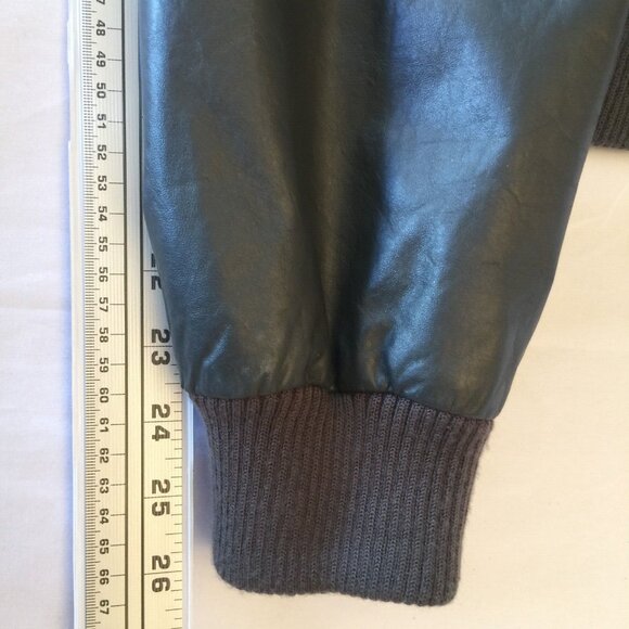 VINTAGE MEMBERS ONLY LEATHER JACKET MENS 42 FULL ZIP GRAY - Picture 14 of 16